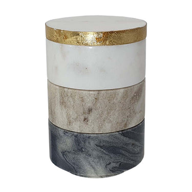 Marble Stackable Jars with Lid - Set of 3 at Online8 Furniture Auckland NZ