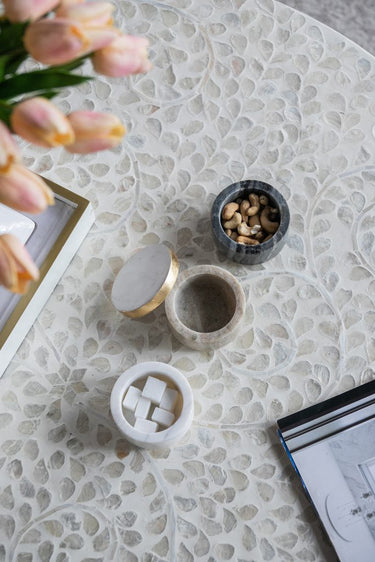 Marble Stackable Jars with Lid - Set of 3 at Online8 Furniture Auckland NZ