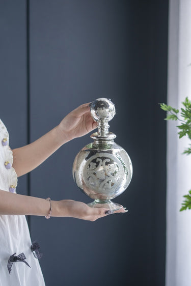 Antique Mirrored Apothecary Jar - 28cm at Online8 Furniture Auckland NZ