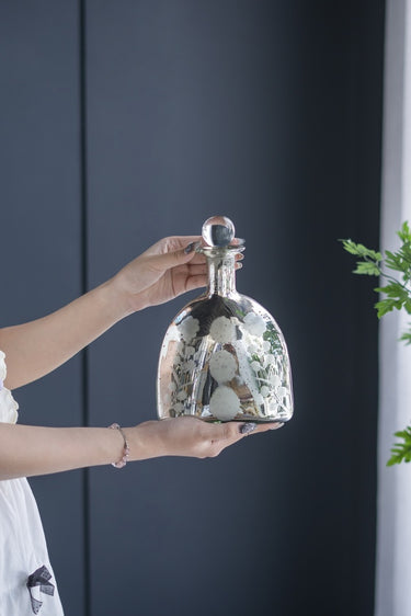 Antique Mirrored Jar with Stopper - 26cm at Online8 Furniture Auckland NZ