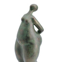 Side profile of the standing lady sculpture in aged bronze finish