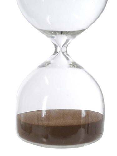 Detail of the mocha sand and blown glass waist on the large hourglass