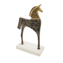 Brushed gold mane and head detail on the cast aluminium horse sculpture