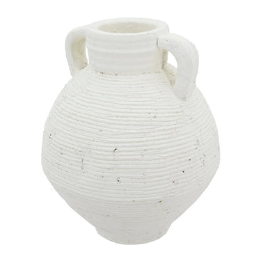 White Terracotta Urn - 25cm at Online8 Furniture Auckland NZ