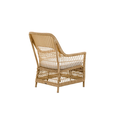 SIKA Georgia Garden Dawn Outdoor Armchair w/White Seat Cushion - Natural