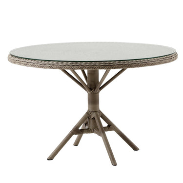 Sika Design Georgia Garden Grace Round Outdoor Dining Table with Glass Top - Antique