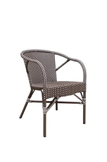 SIKA Alu-Affair Madeleine Outdoor Armchair - Cappuccino w/White Dot