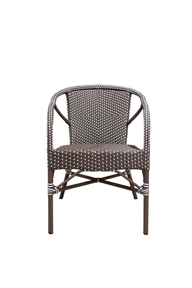 SIKA Alu-Affair Madeleine Outdoor Armchair - Cappuccino w/White Dot