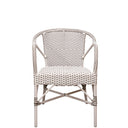 SIKA Alu-Affair Madeleine Outdoor Armchair - White w/Cappuccino Dot, White Frame