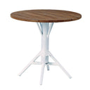SIKA Teak Round Nicole Café Table – White Base front view