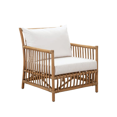 SIKA Exterior Caroline Outdoor Lounge Chair w/White Cushions - Antique