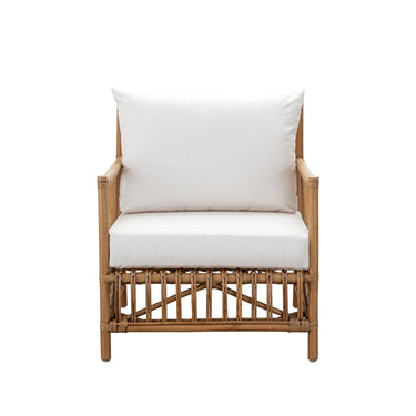 SIKA Exterior Caroline Outdoor Lounge Chair w/White Cushions - Antique