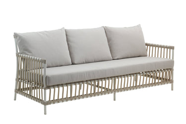 SIKA Exterior Caroline Outdoor Sofa w/Grey Cushions - Dove White