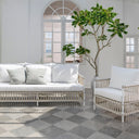 SIKA Exterior Caroline Outdoor Sofa w/Grey Cushions - Dove White