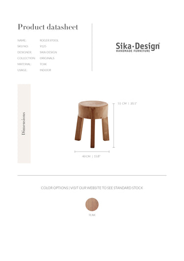 SIKA Roger Suar Wood Stool - Natural