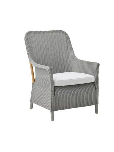 SIKA Loom Dawn Lounge Chair w/White Seat Cushion - Grey