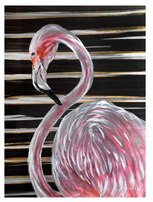 Pink Flamingo Aluminium Wall Art 120x90