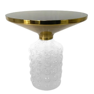 Bell Side Table with Bubble Glass Base