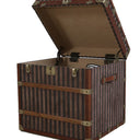 Rare Brass Bound Striped Square Trunk at Online8 Furniture Auckland NZ