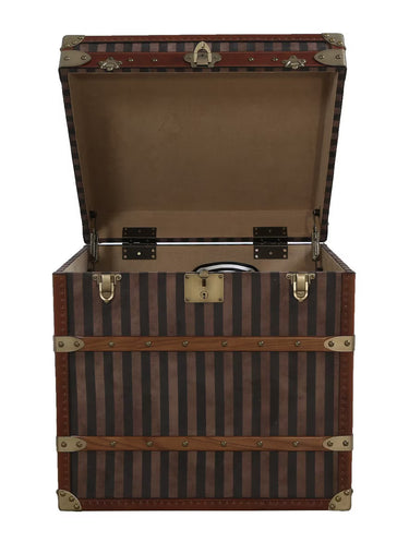 Rare Brass Bound Striped Square Trunk at Online8 Furniture Auckland NZ
