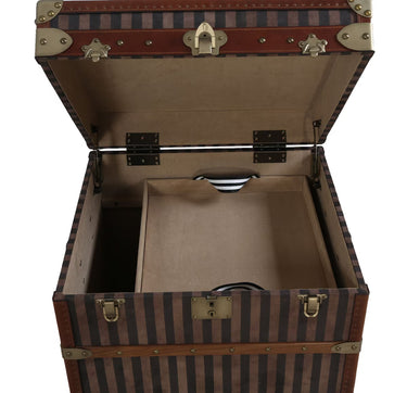 Rare Brass Bound Striped Square Trunk at Online8 Furniture Auckland NZ