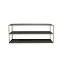 STUDIO Ellis Console Table in greened grey, 1400mm wide metal open console, at Online8 Furniture Auckland NZ