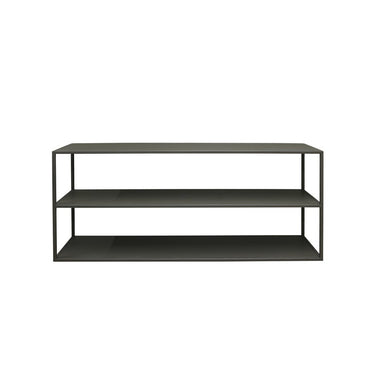 STUDIO Ellis Console Table in greened grey, 1400mm wide metal open console, at Online8 Furniture Auckland NZ