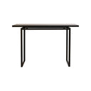 STUDIO Keaton console table in greyed-brown, angled view