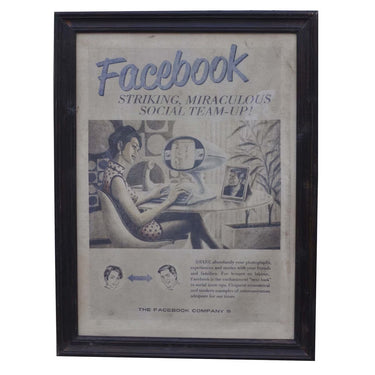 Facebook Glass Framed Wall Art at Online8 Furniture Auckland NZ