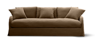 Provincial Slipcover 3-Seater Sofa: French Linen - Mocha at Online8 Furniture Auckland NZ