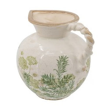 Ceramic Green Floral Vase at Online8 Furniture Auckland NZ