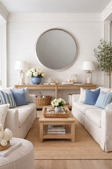 Cream Round Mirror at Online8 Furniture Auckland NZ