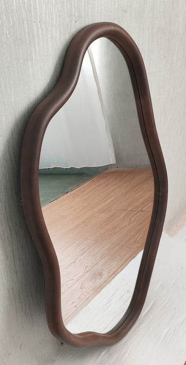 Walnut Abstract Mirror - Small at Online8 Furniture Auckland NZ