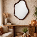 Walnut Abstract Mirror - Small at Online8 Furniture Auckland NZ