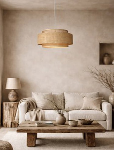 Handcrafted Bamboo Pendant 2 - Natural at Online8 Furniture Auckland NZ