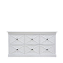 Island Life 6 Drawer Dresser in white mango wood, 1600mm wide with six drawers