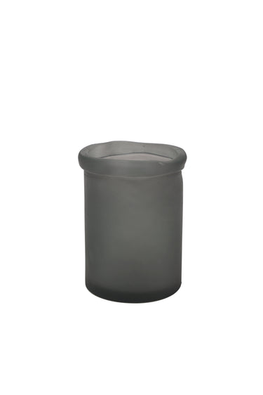 Rosa Wide 20cm Frosted Grey glass vase