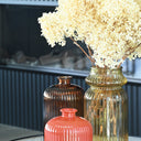 Quita Fluted Bottle 18cm Solid Burnt Orange styled