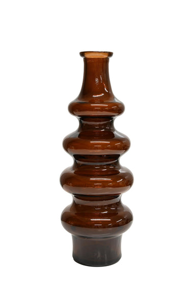 Minerva Tall Bottle Dark Earth recycled glass vase