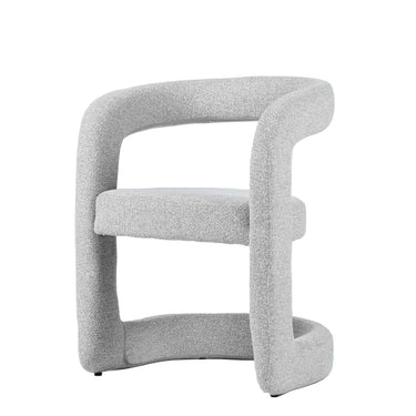 Crescent Dining Chair in Pebble Grey - front view