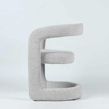 Crescent Dining Chair in Pebble Grey - side view