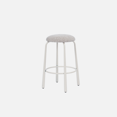 Barry Barstool in Pebble Beige with powder coated steel frame