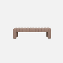 Gaudi Bench camel boucle angled view