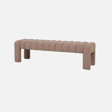 Gaudi Bench in camel boucle with ribbed seat