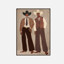 Outlaws Print framed canvas Western wall art in warm earthy tones