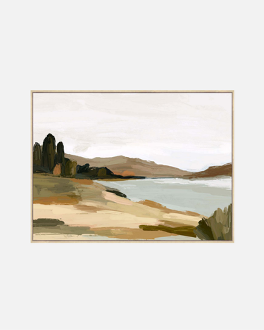 Rem Print canvas artwork in a natural frame