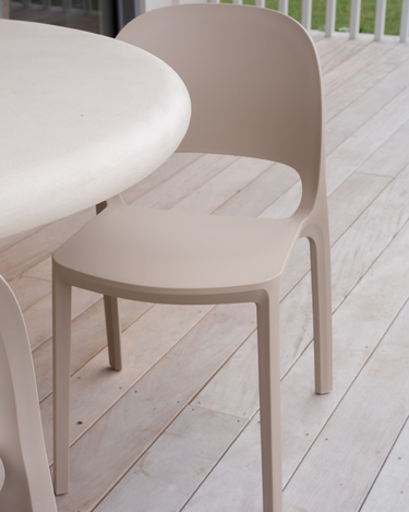 Cali Stackable Chair with a gently curved seat