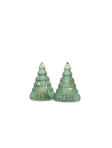 SIRIUS Lucy LED Glass Trees S/2 - Green