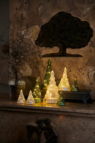 SIRIUS Lucy LED Glass Trees S/2 - Green