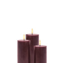 SIRIUS Sille Rechargeable S/3 Candles D75 - Bordeaux
